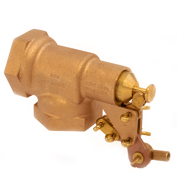 Robert Manufacturing R600 Series Bob Red Brass Float Valve with Compound Operating Lever and Rotating Plunger 120 gpm at 85 psi Pressure 1-1/2 NPT Female Inlet x 1-1/2 NPT Female Outlet 