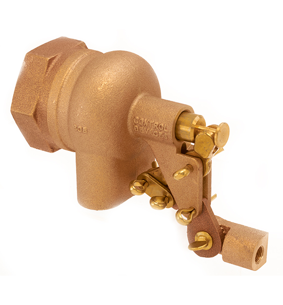1-1/2 NPT Female Inlet x Free Flow Outlet Robert Manufacturing RF610 Series Bob Red Brass Float Valve with Compound Operating Lever 180 gpm at 85 psi Pressure 